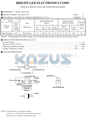 BL-XJF361-TR9 datasheet - AXIAL TYPE LED LAMPS SPECIFICATION