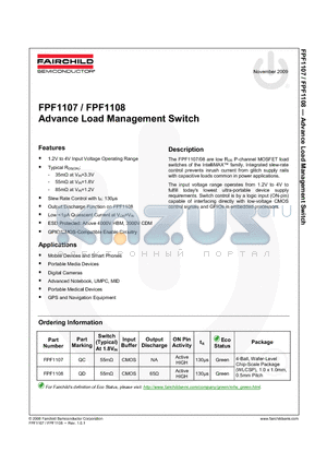 FPF1108 datasheet - Advance Load Management Switch