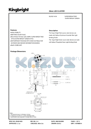 BL0102-14-34 datasheet - 26mm LED CLUSTER