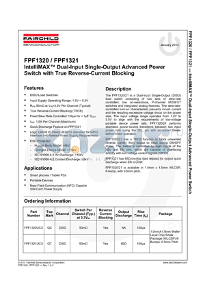 FPF1321 datasheet - IntelliMAX Dual-Input Single-Output Advanced Power Switch with True Reverse-Current Blocking