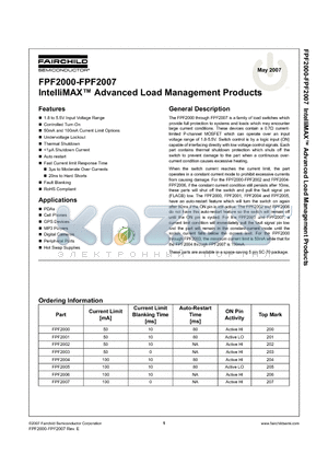 FPF2000 datasheet - IntelliMAX Advanced Load Management Products