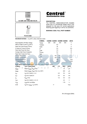 CQ39NS datasheet - TRIAC 4.0 AMP, 200 THRU 800 VOLTS