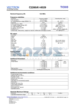 C2260A1-0029_08 datasheet - Nominal frequency (f0)