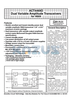 ACT4469D datasheet - Dual Variable Amplitude Transceivers for H009