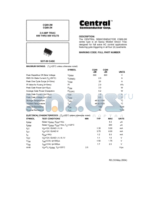 CQ89-2N datasheet - 2.0 AMP TRIAC 600 THRU 800 VOLTS