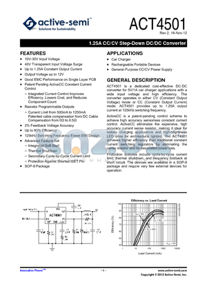 ACT4501 datasheet - 1.25A CC/CV Step-Down DC/DC Converter