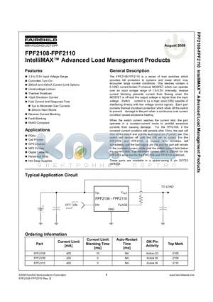 FPF2108 datasheet - IntelliMAX Advanced Load Management Products