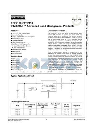 FPF2109 datasheet - IntelliMAX Advanced Load Management Products