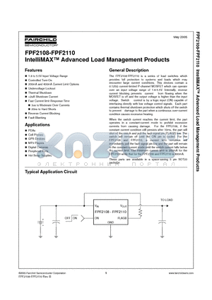 FPF2110 datasheet - IntelliMAX Advanced Load Management Products