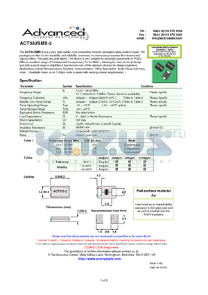 ACT533SMX-2 datasheet - high quality, cost competitive ceramic