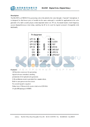 BL0305 datasheet - Digital Echo (Digital Delay)