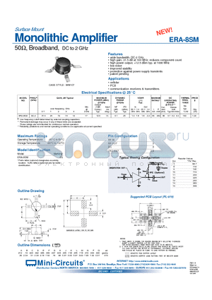 ERA-8SM datasheet - Surface Mount Monolithic Amplifier