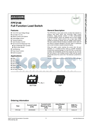 FPF2148 datasheet - Full Function Load Switch