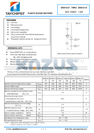 ERA15-01 datasheet - PLASTIC SILICON RECTIFIER