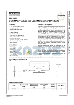 FPF2172_08 datasheet - IntelliMAX Advanced Load Management Products