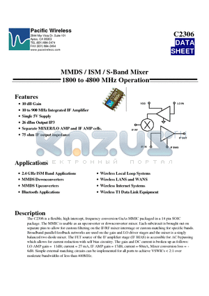 C2306TR datasheet - MMDS / ISM / S-Band Mixer