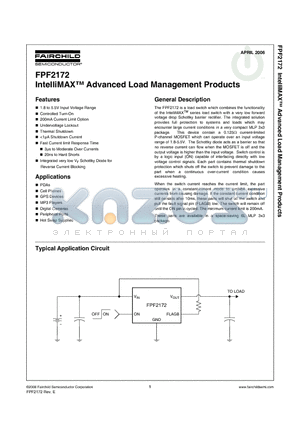 FPF2172 datasheet - IntelliMAX Advanced Load Management Products