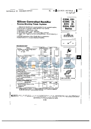 C232 datasheet - Silicon Controlled Rectifier