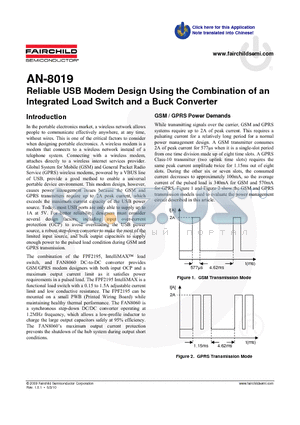 FPF2195 datasheet - Reliable USB Modem Design Using the Combination of an Integrated Load Switch and a Buck Converter