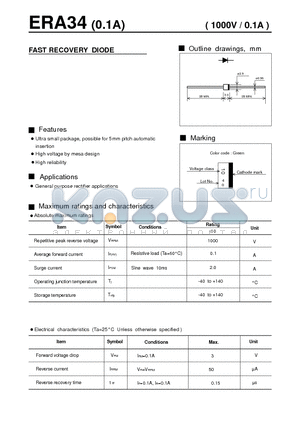 ERA34 datasheet - FAST RECOVERY DIODE