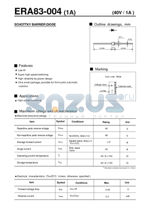 ERA83-004 datasheet - SCHOTTKY BARRIER DIODE