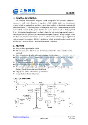 BL34018 datasheet - BL34018