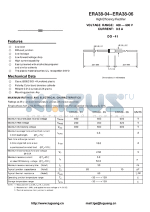 ERA38-06 datasheet - High Efficiency Rectifier