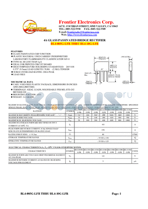 BL4-01G-LFR datasheet - 4A GLASS PASSIVATED BRIDGE RECTIFIER