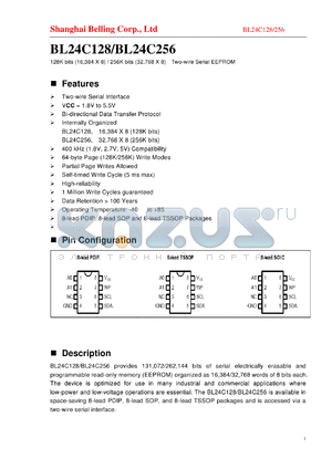 BL24C256 datasheet - The device is optimized for use in many industrial and commercial applications