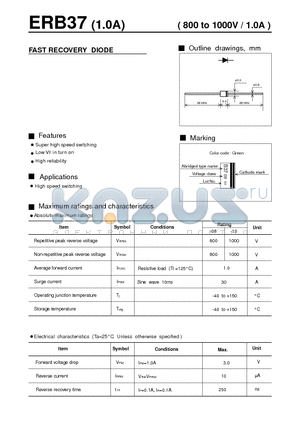 ERB37 datasheet - FAST RECOVERY DIODE