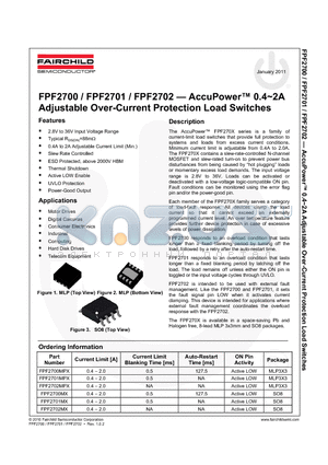 FPF2701MPX datasheet - Adjustable Over-Current Protection Load Switches