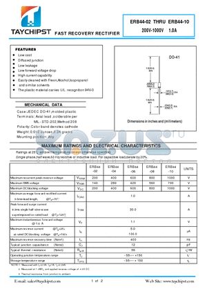 ERB44-10 datasheet - FAST RECOVERY RECTIFIER