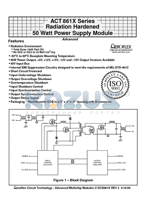 ACT861X datasheet - Radiation Hardened 50 Watt Power Supply Module