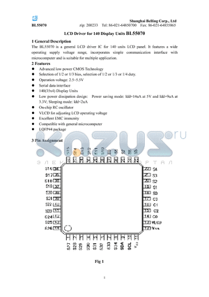BL55070 datasheet - LCD Driver for 140 Display Units