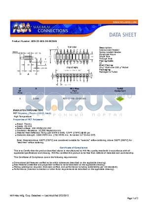 829-22-001-20-002101 datasheet - Interconnect Header