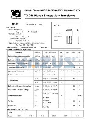 C2611-TO-251 datasheet - TRANSISTOR NPN 