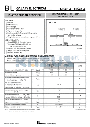 ERC05-08 datasheet - PLASTIC SILICON RECTIFIER