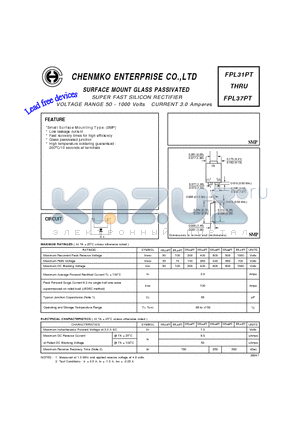 FPL31PT datasheet - SUPER FAST SILICON RECTIFIER