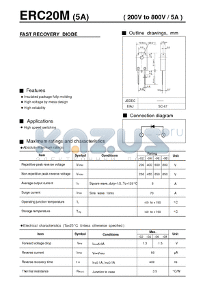 ERC20M datasheet - FAST RECOVERY DIODE( 200V to 800V / 5A )