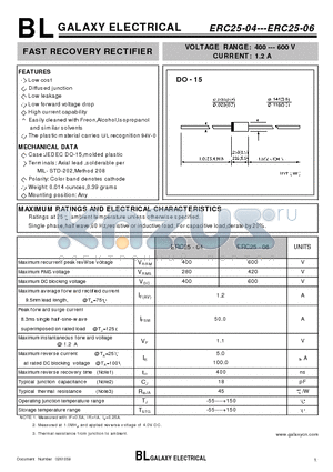 ERC25-06 datasheet - FAST RECOVERY RECTIFIER