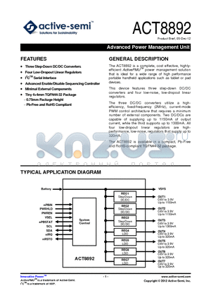 ACT8892 datasheet - Advanced Power Management Unit