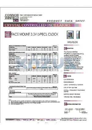 FPLA524 datasheet - CRYSTAL CONTROLLED OSCILLATORS