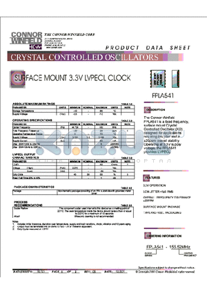 FPLA541 datasheet - CRYSTAL CONTROLLED OSCILLATORS