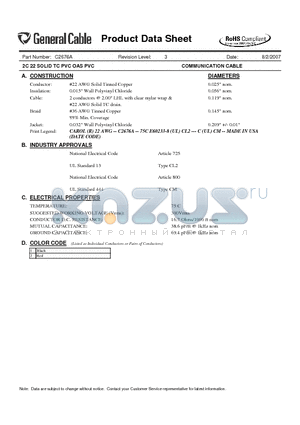 C2676A datasheet - COMMUNICATION CABLE