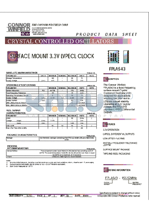 FPLA543 datasheet - CRYSTAL CONTROLLED OSCILLATORS