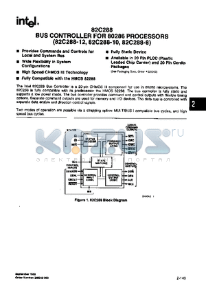 82C288-12 datasheet - BUS CONTROLLER FOR 80286 PROCESSORS