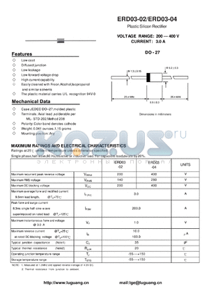 ERD03-04 datasheet - Plastic Silicon Rectifier