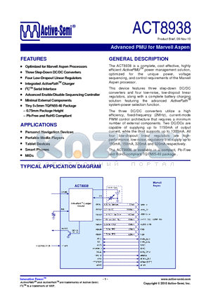 ACT8938 datasheet - Advanced PMU for Marvell Aspen