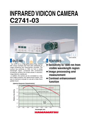 C2741-03 datasheet - INFRARED VIDICON CAMERA