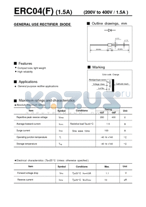 ERC04F datasheet - GENERAL USE RECTIFIER DIODE(200V to 400V / 1.5A )